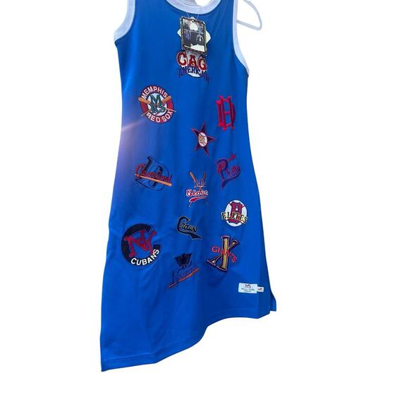 Negro League Baseball Dress Womens Medium Blue Jersey Team Patches Headgear-SZ-M - Picture 3 of 8